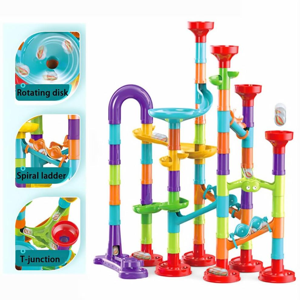 (197PCS) The Magic Toy Shop Marble Run Race Toy Set,Construction Building Block Maze Toy Gift 113/93/50pcs