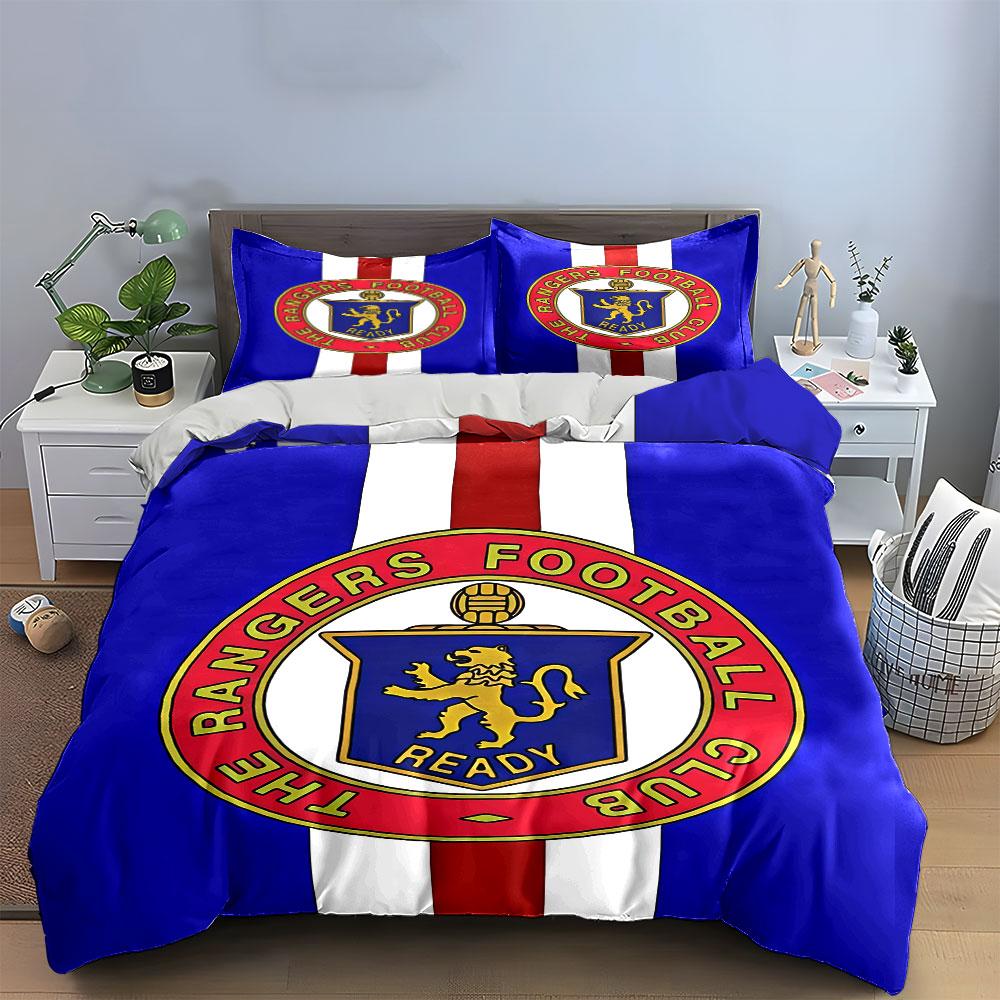 Rangers Football Club Bedding Set Bedding Duvet Cover Set Duvet Cover Pillowcases (1 * Duvet Cover 2 * Pillowcases, Without Duvet Insert)