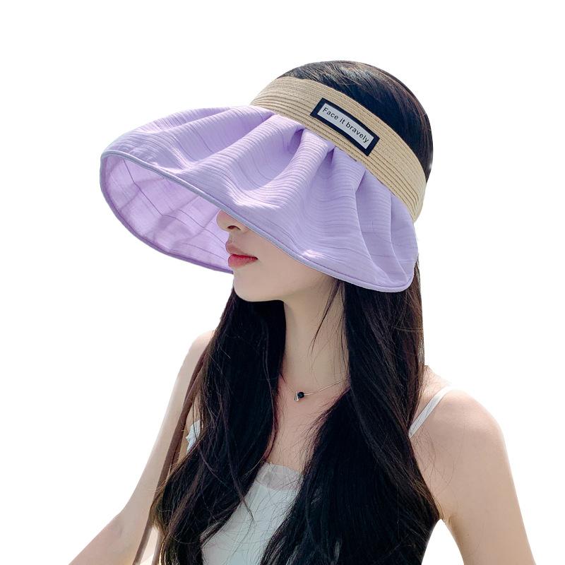 New Hat Women's Fashion Letters Empty Top Sunscreen Sun Hat Summer Travel Vacation Sun Hat Beach Hat