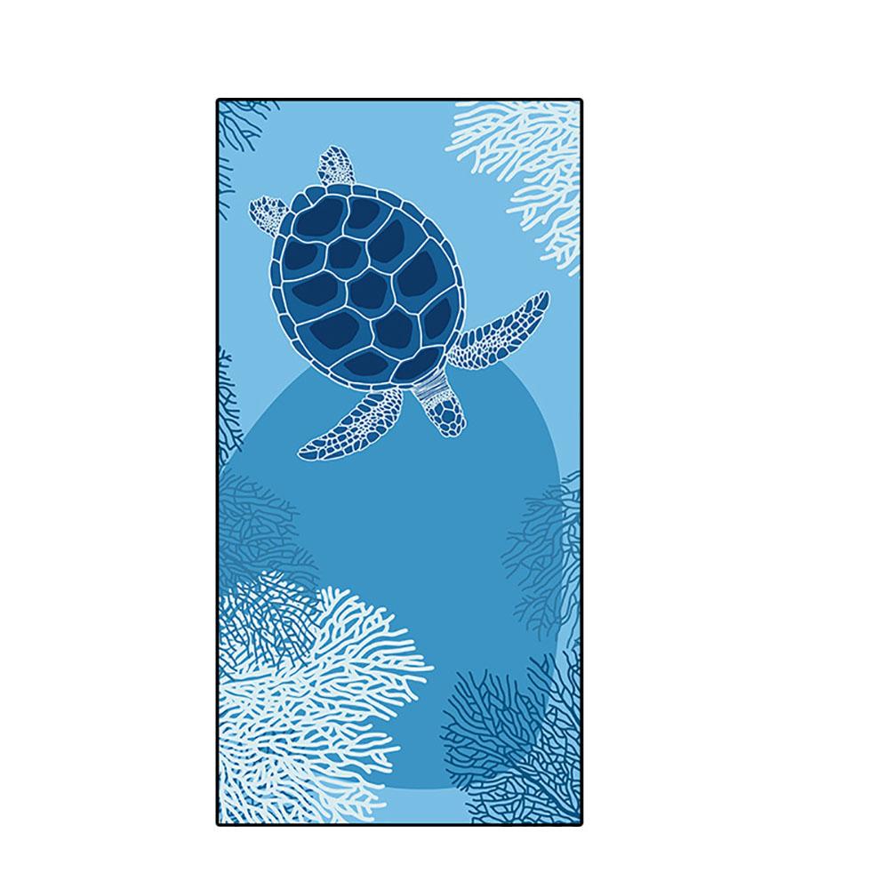 150*75cm Beach Towel Oversized Tropical Blue Microfiber Sand Free Beach Towel