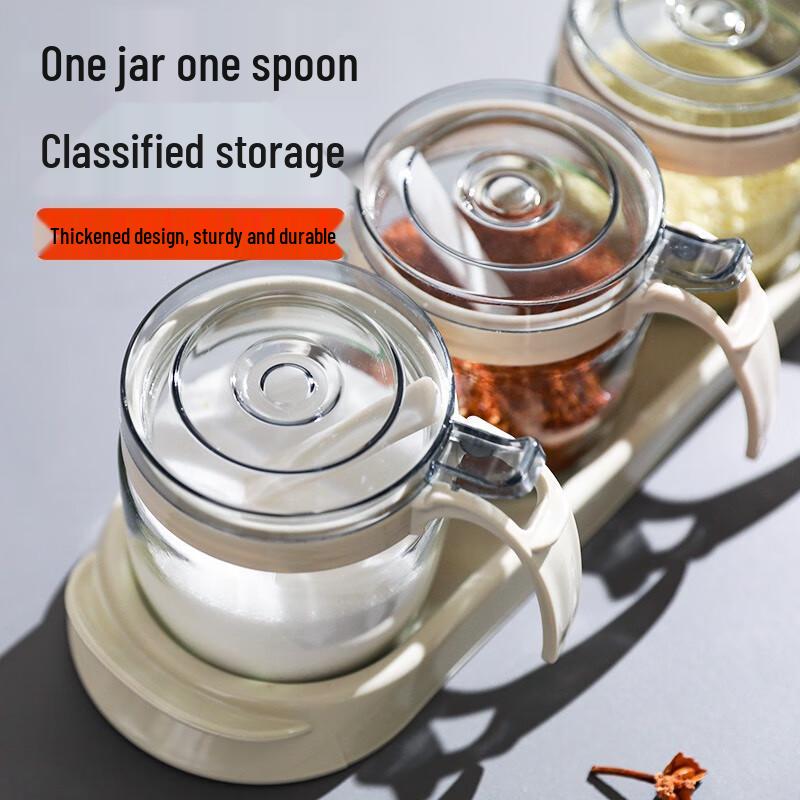 Glass Seasoning Jar Set with Storage Rack