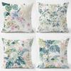 Fashion Classic Retro Watercolor Floral Cushion Cover Daily Washable Linen Pillowcase Soft  for Sofa Bed Home Room Decor