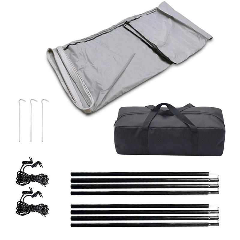 Outdoor Camping Awning Kits 210D Oxford Sun Rain Protection Awning Canopy Sun Shade Sail With Keder Piping Attachment 3x2.4m