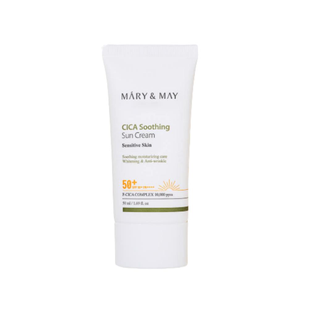 Mary&May Vegan Cica Soothing Sunscreen SPF50+ PA++++ 50ml - Calming & Hydrating Sun Protection