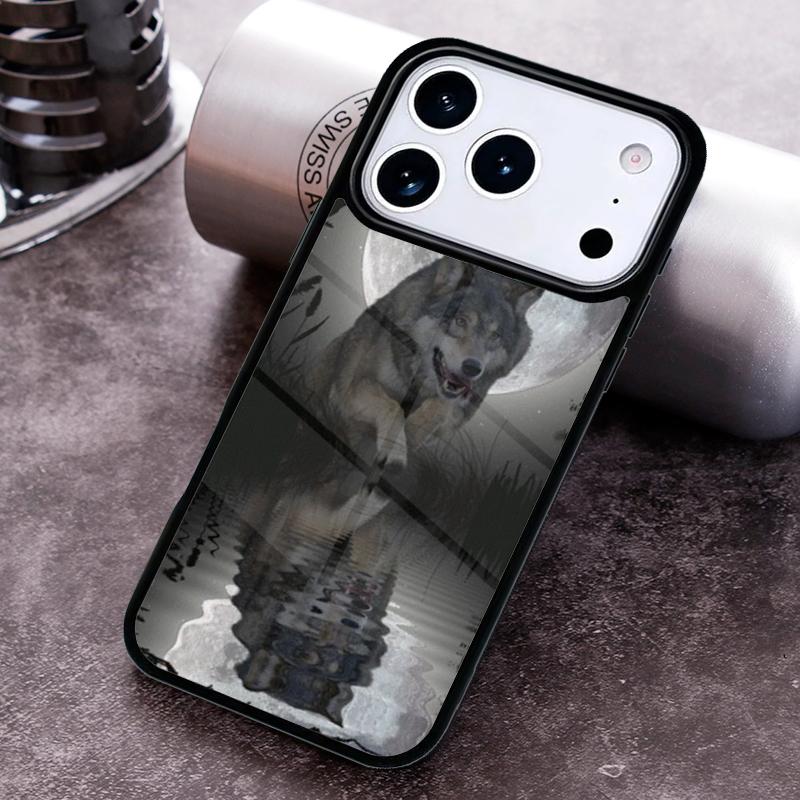 Howl of A Wolf Under The Moon pattern Phone Case for iPhone 17 16 15 Pro Max Air 14 13 12 11 Plus Shockproof Cover