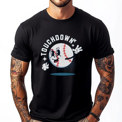 Funny Touchdown Baseball Football Mash Up Graphic Tee Shirt Clothes Graphic T Shirts Men Camisas De Hombre Game