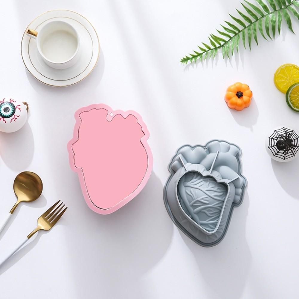 Pumpkin Heart Shape Cake Mold DIY Halloween Baking Silicone Mold Brain Dessert Mold  Pudding