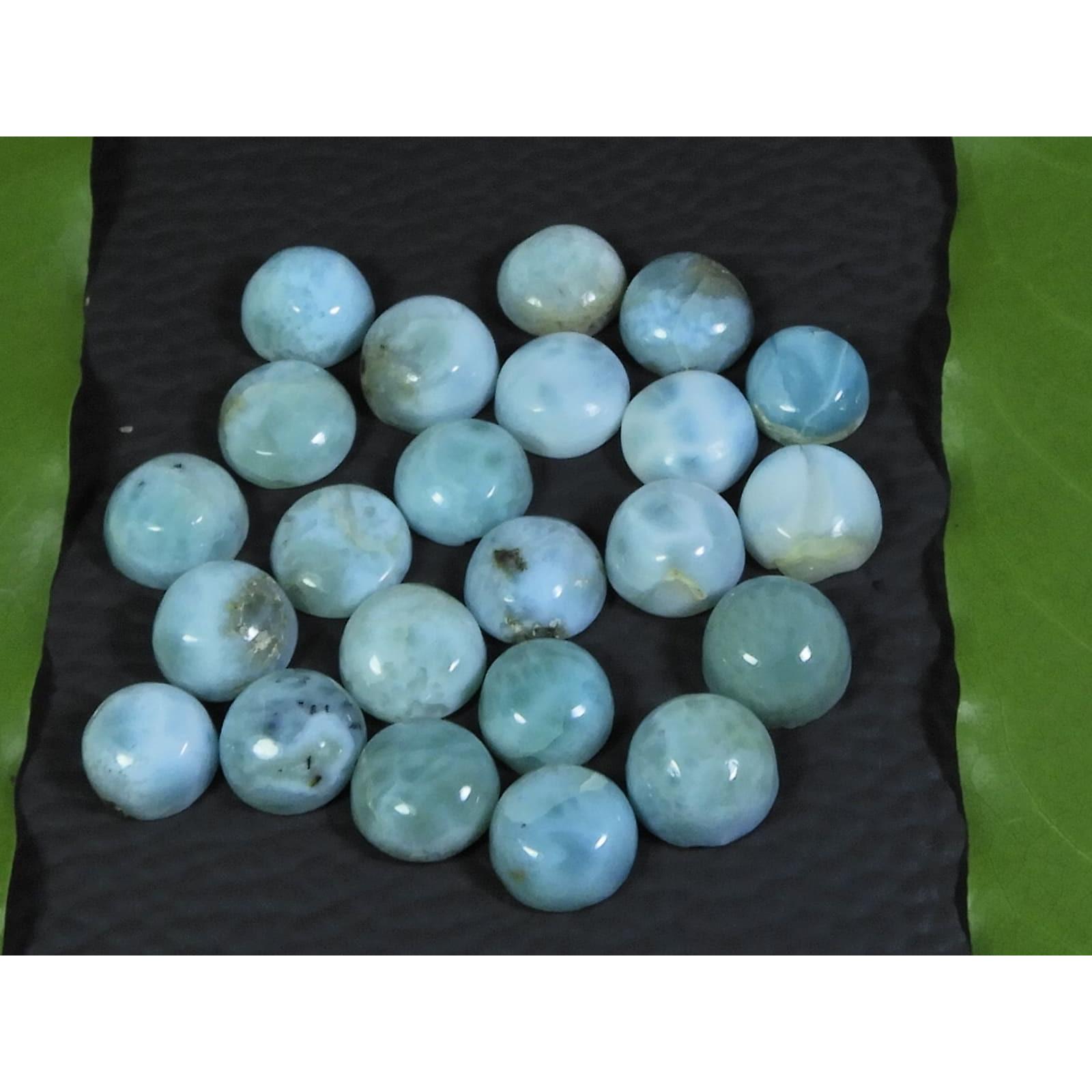 

8 ММ Натуральный Ларимар Пектолит Круглый Кабошон Свободный Драгоценный Камень Лот 23 Шт 50 Карат A-404