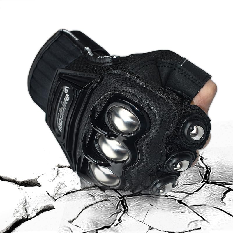 Danex Tactical Motorcycle Stainless Steel Half Size M Gloves, Hardshell, Finger,