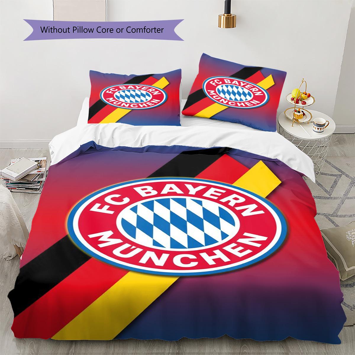 

FC Bayern München Pattern Bedding Set Quilt Cover Pillowcase Home Decor Gift (1 * duvet cover + 2 * pillowcase, without core) 135x200cm