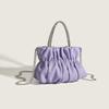 Rhinestone Handheld Shoulder Bag Women'S Summer New Celebrity Party Pleated Cloud Chain Messenger Bag Fashionable And Versatile