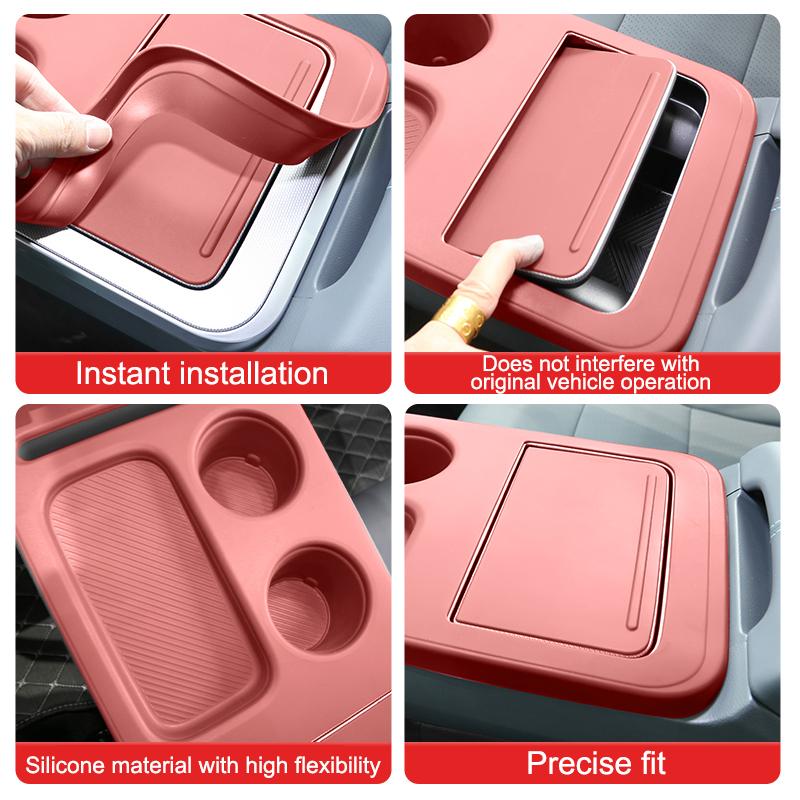 For AION Y AION Y Plus 22-25 Center Console Silicone Mat Cup Holder Panel Anti-scratch Organizer Protective Pad