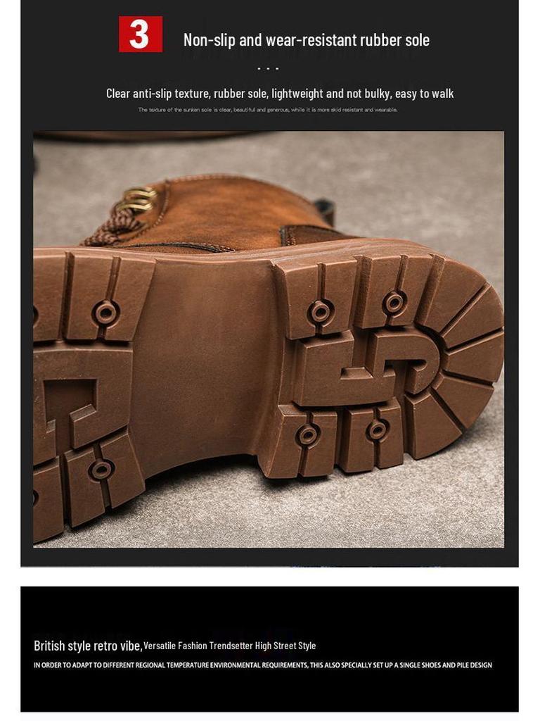 2025 Men's Versatile Waterproof Non-slip British Martin Boots - Wear-resistant Casual Labor Protection Shoes