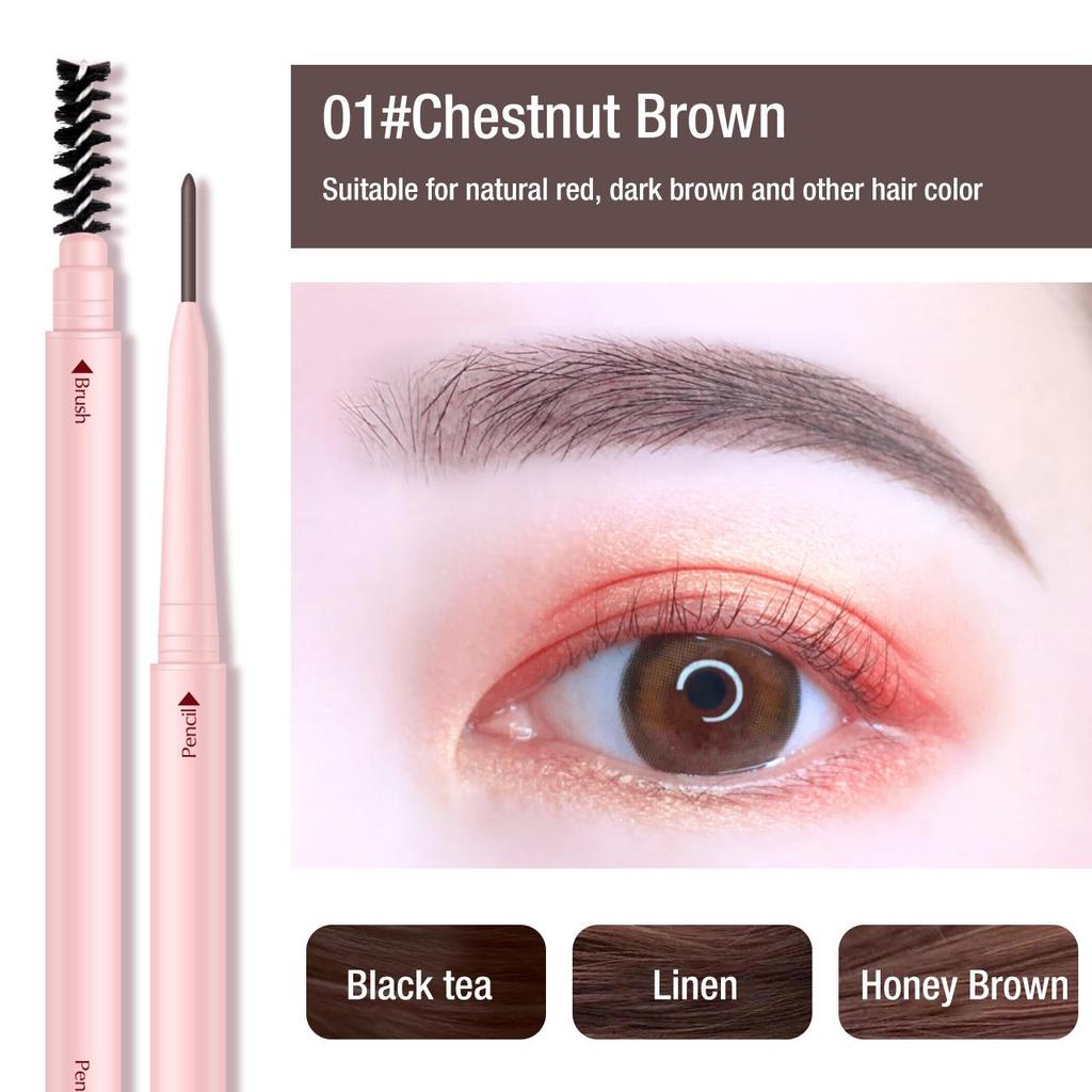 Çift uçlu Otomatik Dönen İnce Kaş Kalemi Su Geçirmez Sweatproof Kaş Artırıcı Göz Makyajı Kozmetik LM