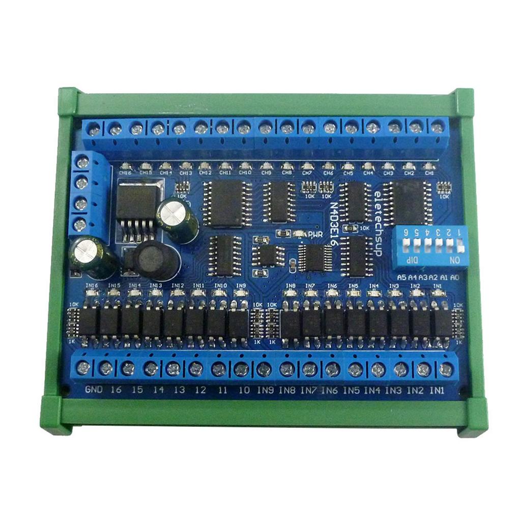 Flame-Retardant RS485 Remote Control Modules 16In and Out Expansion Board for Security Monitoring ULN2803NPN Output