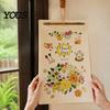 Vintage Style Date Record 2027 Wall Calendar with Wind And Flower Illustrations, Hand-Painted Retro Linen Artistic Hanging Texture Paper, 12