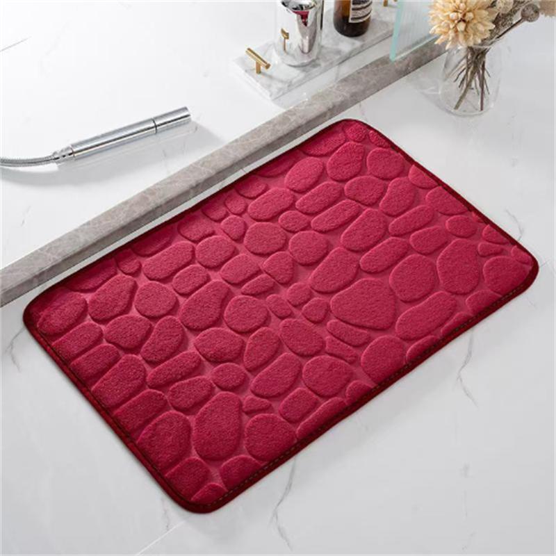 1PCS embossed fiber carpet, bathroom living room anti slip mat, pebble floor mat, household items