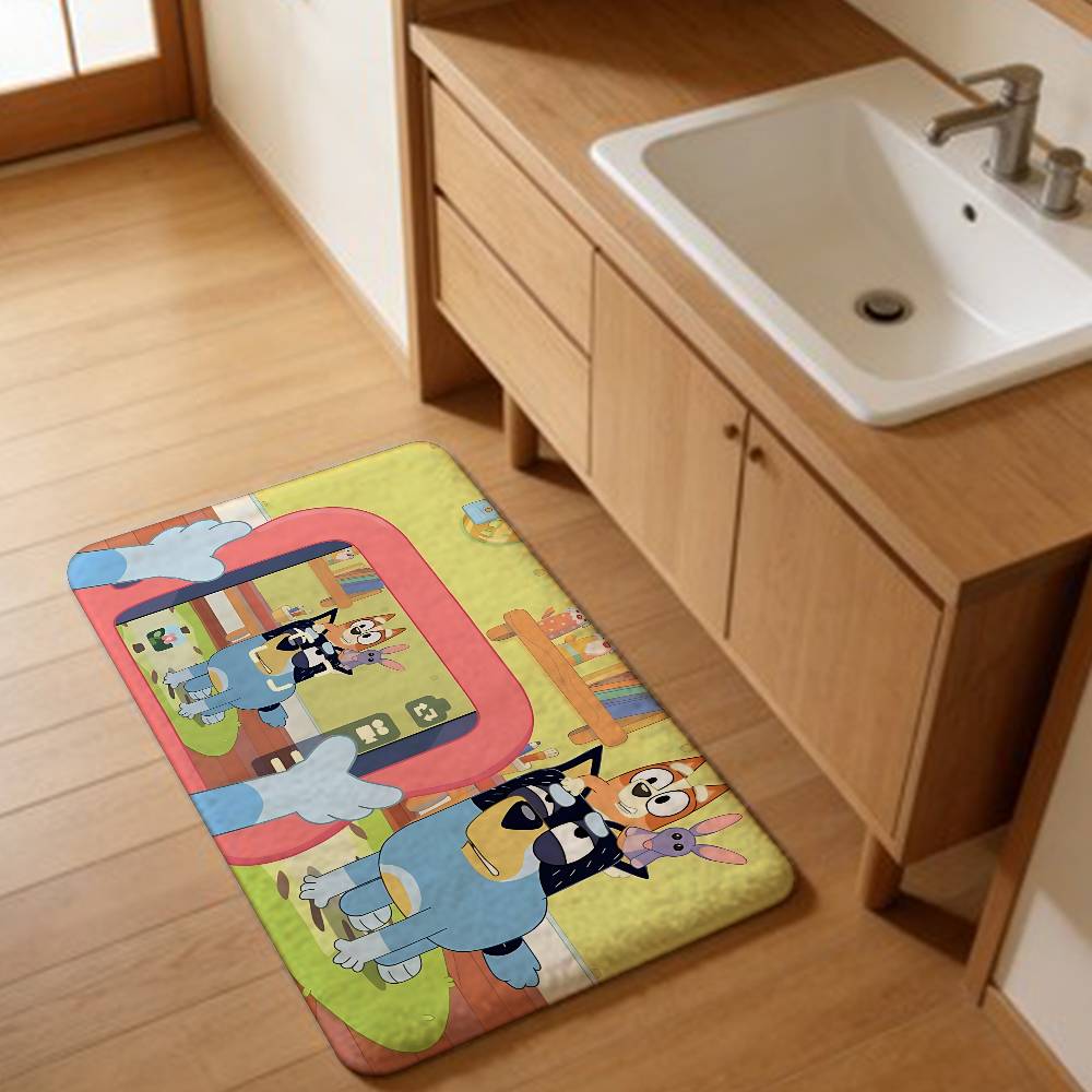 Cartoon B-Blueys Door Mat Washable Non-Slip Living Room Sofa Chairs Area Mat Kitchen Doormat Area Rug