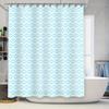 Blue Floral Shower Curtain Waterproof Decorative Bathroom Liner with Metal Hook Set for Home Decoration In Light Blue