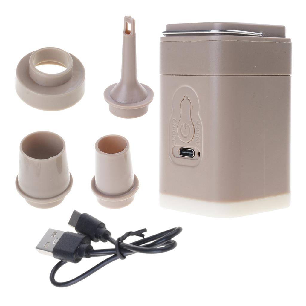 Portable Electric Airs Pump with Camping Light Rechargeable Airs Mattress Pump Outdoor Quickly Fill Inflator Deflator