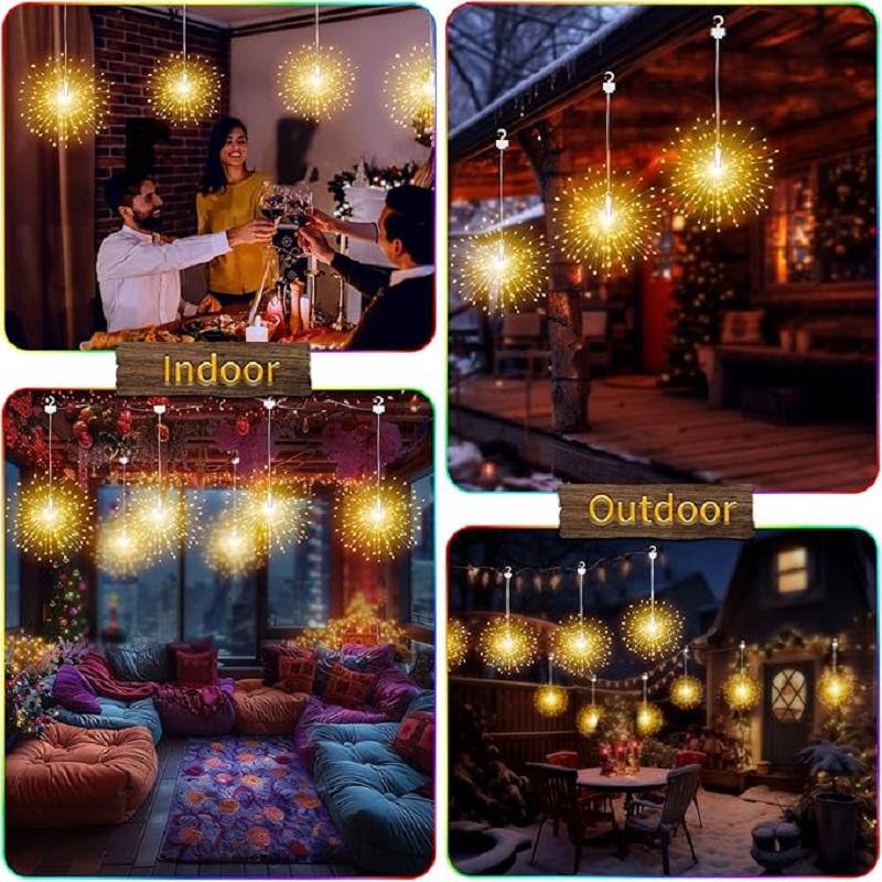 Solar Christmas Lights with Waterproof 8 Modes Remote Outdoor Chandelier for Garden Gazebo Porch Party Wedding Christmas Decor
