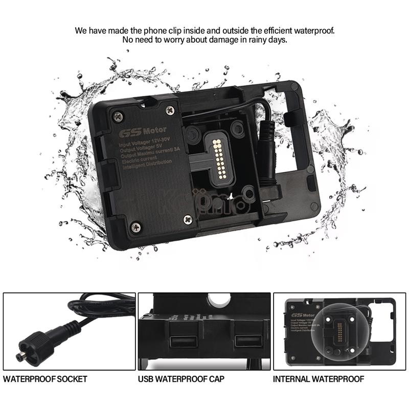 Für BMW F700GS F800GS F900XR F900R S1000XR R1200RS S 1000 XR Motorrad Kabelloses Ladegerät USB Navigation Handyhalter 12MM