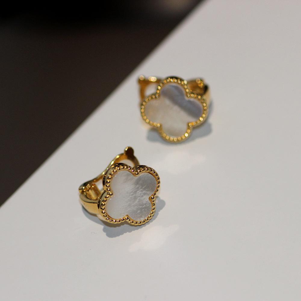 Серьги  Четырехлистный клевер  Серьги в стиле  Все в одном  Серьги из натуральных ракушек Элегантные серьги для женщин