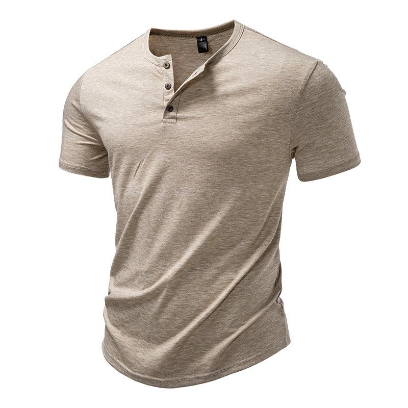 Vintage T Shirt Homme Menswear Clothing Sportwear 2026 Summer Cheap Tops Short Sleeve Solid Color Button Designer Man Camisetas