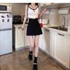 Vår 2024 Hög midja Plisserad A-linje Minikjol - Koreansk stil
