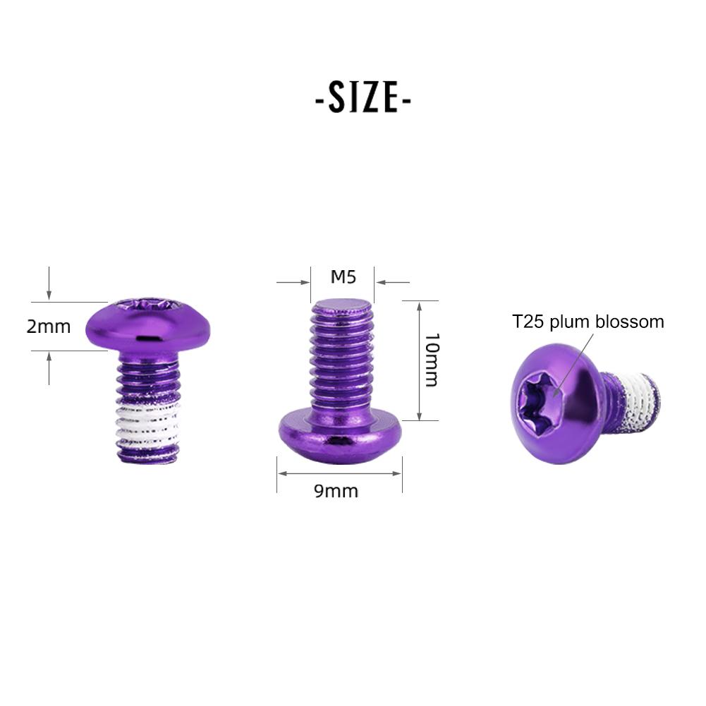 12pcs/box Bicycle Disk Brake Rotor Bolts T25 Brakes Disc Screw M5x10mm Road Bike MTB Road Bicycle Brakes Disc Rotor Screws