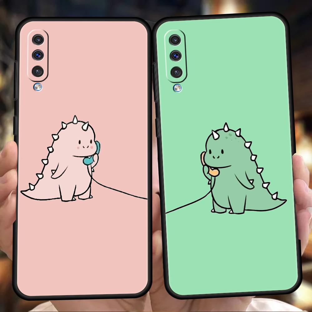 Cute Dinosaur Bear Couple Case For Samsung A15 A13 A51 A71 A41 A31 A21S A03S A05 A12 A32 A52 A22 A23 A25 A33 A53 A73 5G Cover