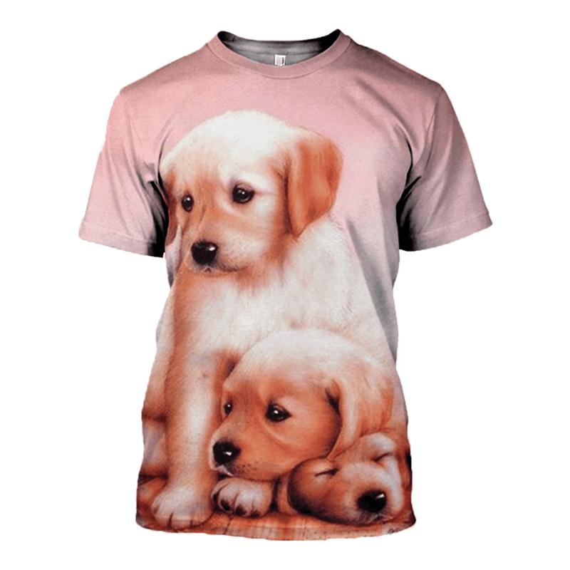 Fashion 3D Dog Pet Print Men's T Shirt Casual O-neck Loose Short Sleeve Tops Fashion Trend Summer Oversized T-shirt Men Clothing