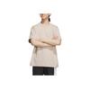 Adidas Neo Pure Color Logo Loose Round Neck Short Sleeve T-Shirt Unisex Tops Miracle-Grey Beige-Brown IB7680
