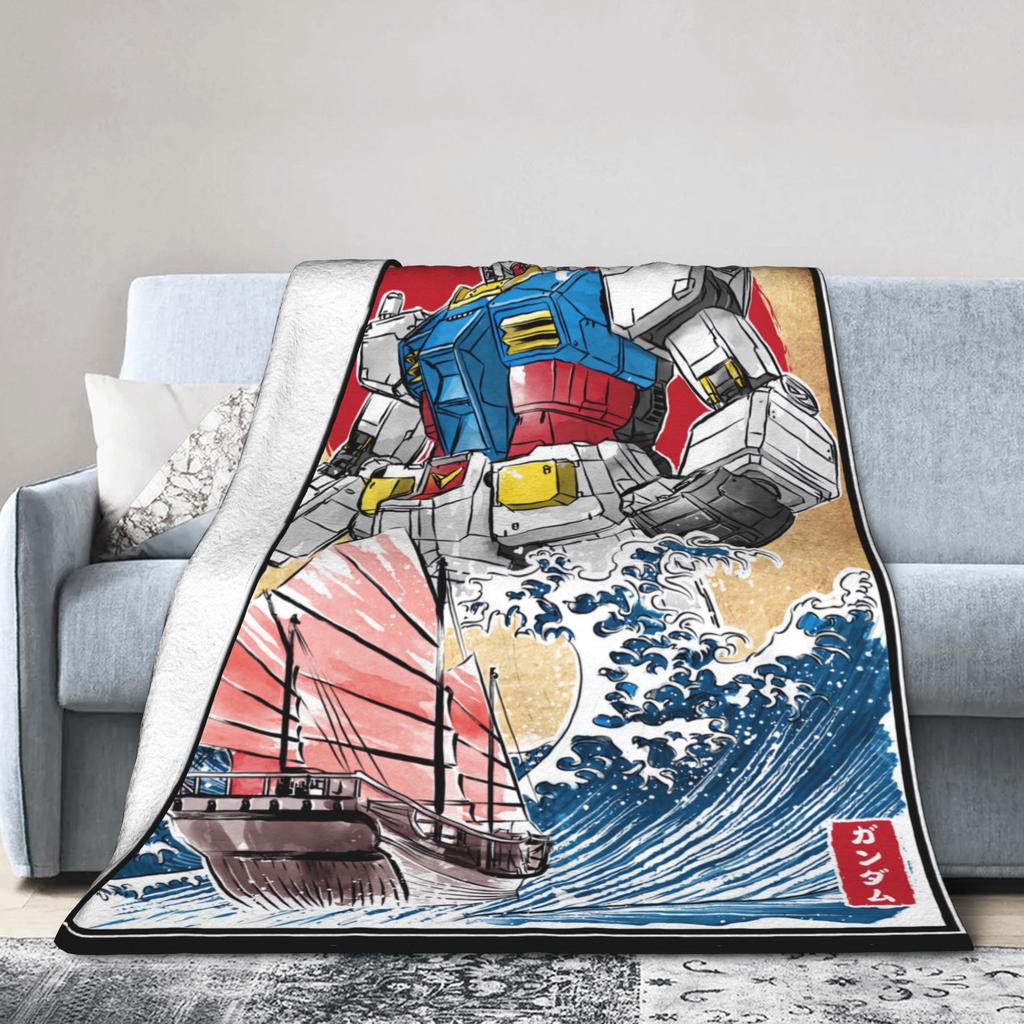 Gundam Robot Anime Blanket Quality Super Soft  Throw Blanket Winter Boy Girl Home Decor Graphic Bedspread