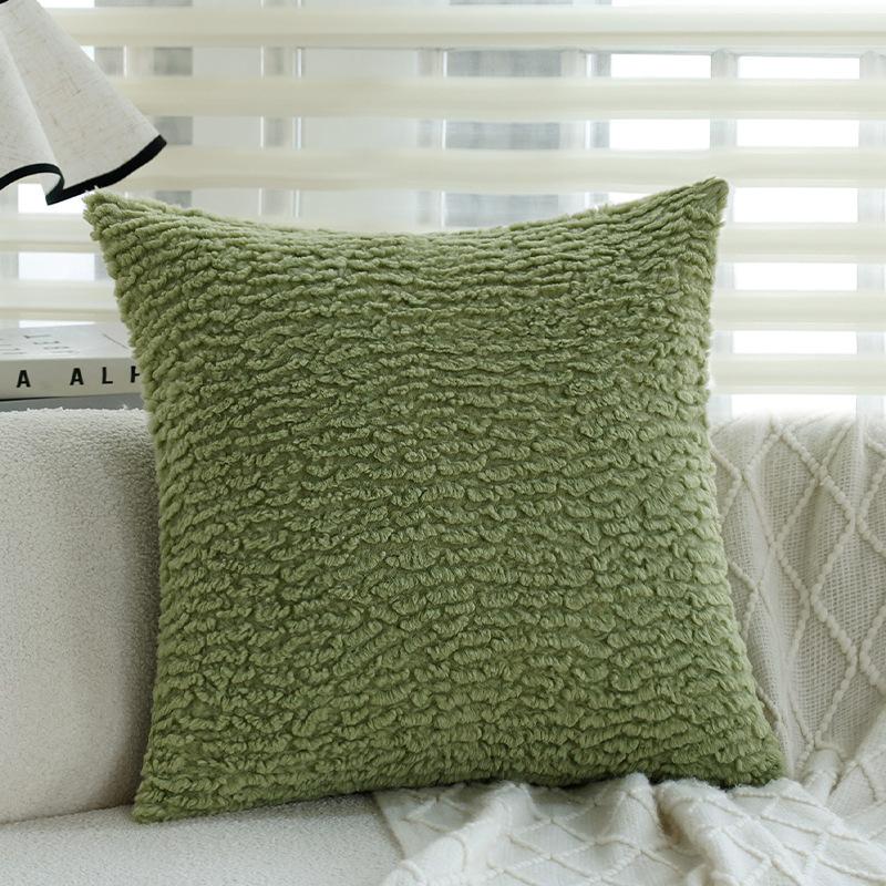 Retro Green Pillow Sofa Pillow Case Bedside Pillow Waist Pillow Model Room B&B Hotel Soft Decoration
