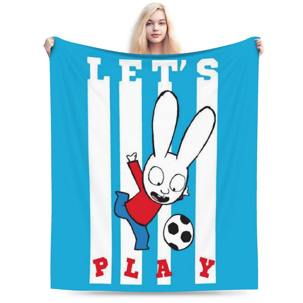 S-Simon Super Rabbit Super Soft Blanket For Couch Bed Trend Throw Blanket Winter Travel Car Flannel Bedspread