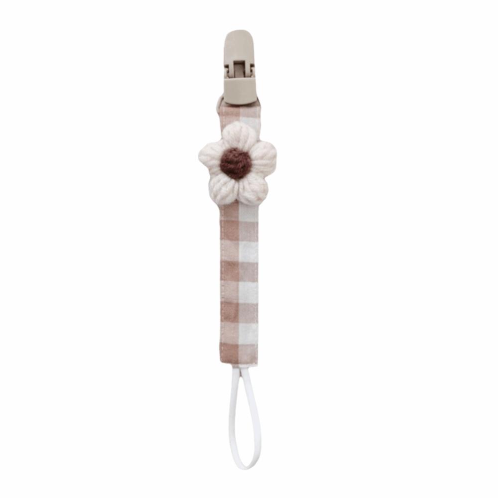 Cute Flower Dummy Nipple Holder Plastic Embroidery Pacifier Clips Baby Pacifier Chain Newborn