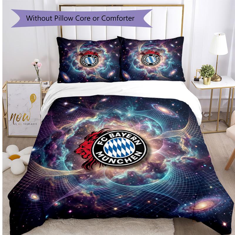 Set Lenzuola 3 Pezzi con Stampa Modello Bayern Monaco Morbido Delicato sulla Pelle Lavabile Copripiumino e Federe Set Tutte le Stagioni Camera da Letto