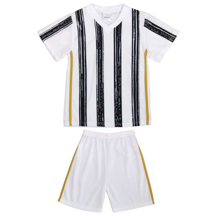 Ensemble Foot Enfant - Inspiration Turin | Tee-Shirt et Short Noir - Blanc - - Blanc