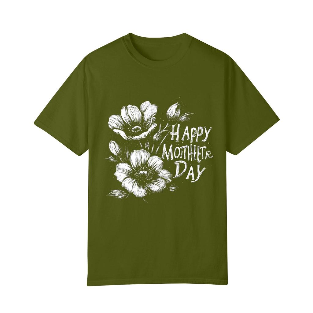 Women's Casual Fashion Street Slim Short Sleeve Mother's Day Printed T-Shirt Top