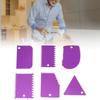 6PCS Cake Scraper Smoother Trapezoidal Semicircle Arc Triangular Sawtooth Cream Scraper Cake Making Tool Set Purple
