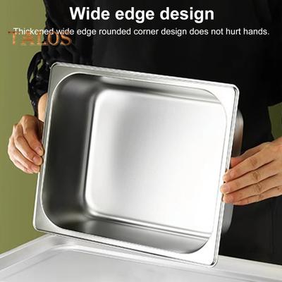 RVS Bain-Marie Chafing Dish Voedselwarmers Grote Capaciteit 6,7L Warmhoudcontainer met Deksel voor Buffet Catering Rechthoekige Chafing Dish