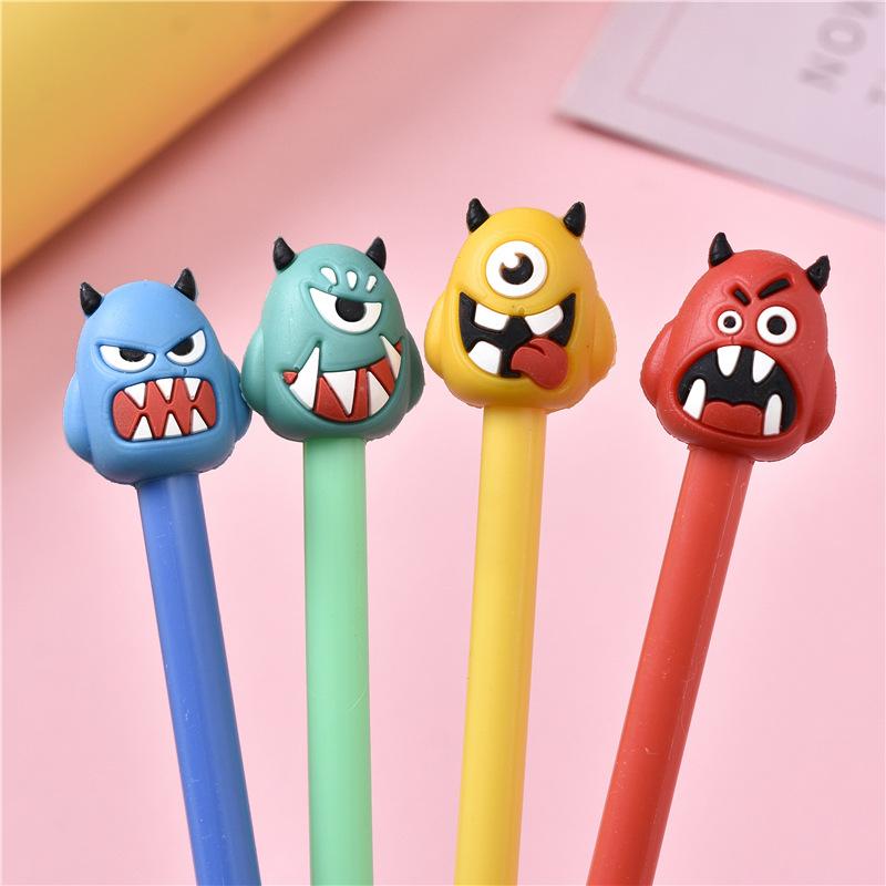 4pcs Ballpoint pen Creative Stationery Set Monster Show Teeth Design Ballpoint Pens Cartoon Water Signature Pens Neutral Ink