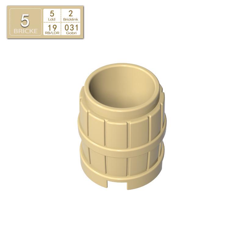 BRICKE Brick 2x2 Round Barrel for Lego 2489 - Building Blocks Loose Parts & MOC Assembly 50g (~34 pcs) жёлтый/абрикосовый