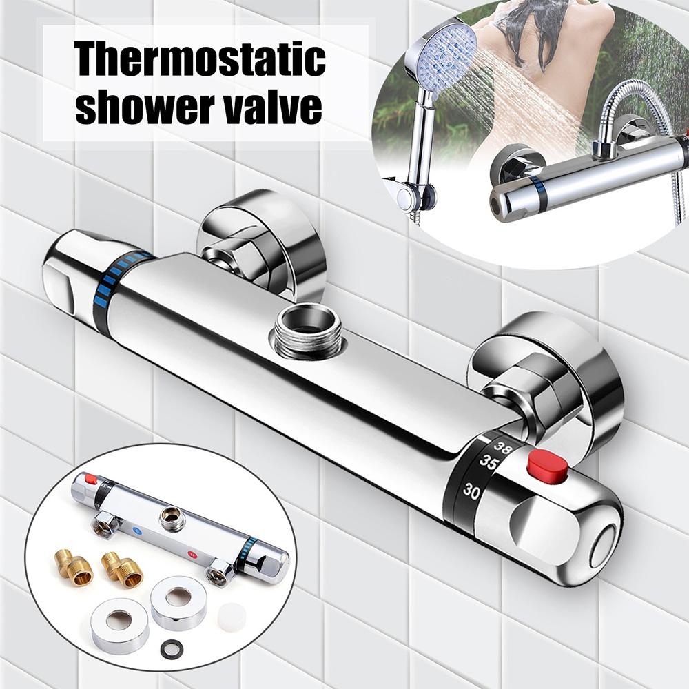 Thermostatic Shower Faucets Set Chrome Bathroom Thermostatic Mixer Tap Hot And Cold Bathroom Mixer Mixing Valve Bathtub Faucet