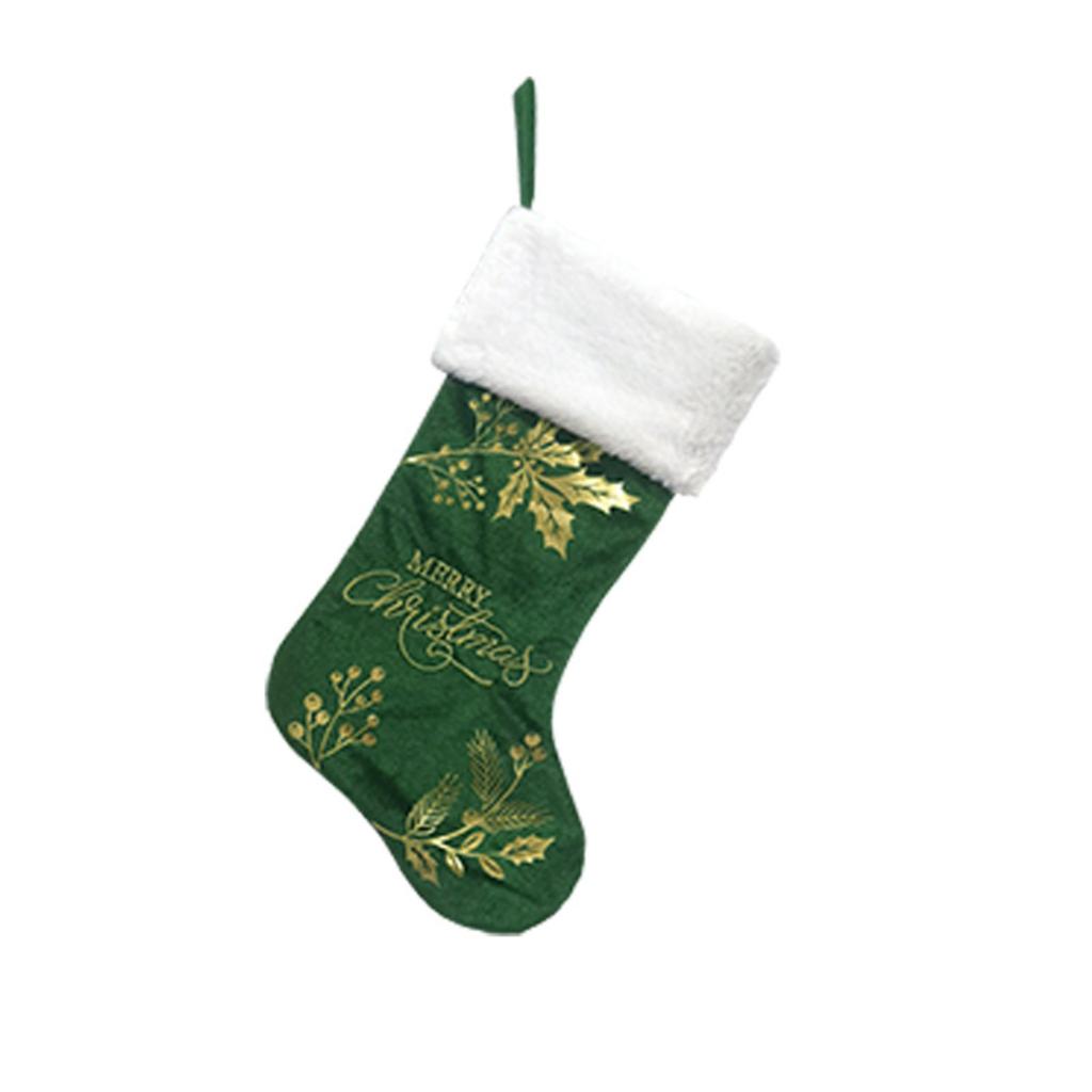 Christmas Socks Candy Boots With Small Bells Holiday Gift Bags Christmas Trees Santa Claus Boots For Fireplace