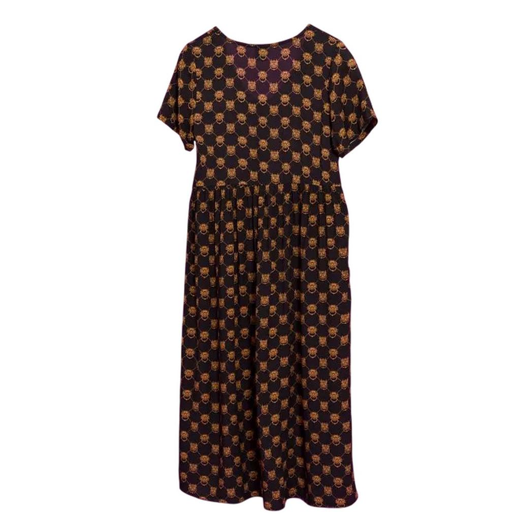 Labyrinth Womens/Ladies Knockers Midi V Neck Smock Dress