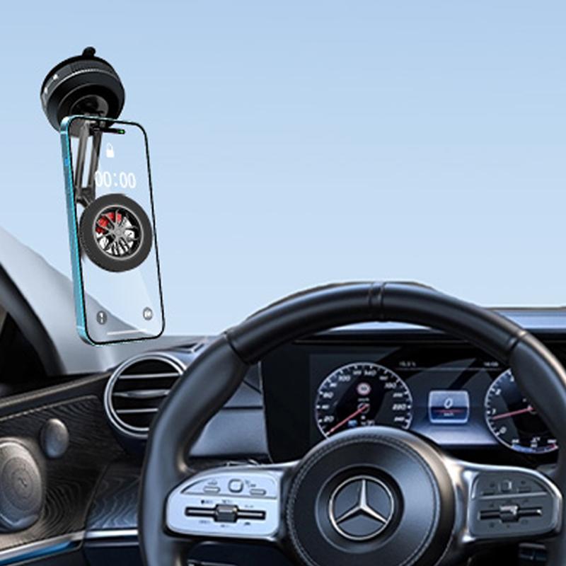 Metal Universal Vacuum Magnetic Car Phone Holder Mount Adjustable Suction Foldable Phone Stand for Mirro Gym Bath Shower Home