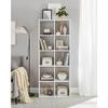 VASAGLE Scandinavian Style Bookcase 10 Compartments Standing Shelf Storage Rack for Living Room Office Bedroom Study Room Divider White