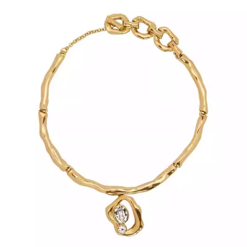 Oscar de la Renta Vintage European & American Style Women's Clavicle Choker - Simple, Fashionable, Textured, High-End Design